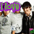 Pixelated image of five people in a group pose with green and purple text overlays reading 'ilove' on left and 'brothers' on right.