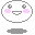 Two pixelated cartoon faces with gray outlines, pink cheeks, and flower-shaped eyes; one face smiles while the other has a straight mouth.