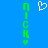 Blue background with green vertical text 'NICK' on both sides and a white pixelated heart above center.