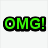 Six variations of 'OMG!' text in different colors with black outlines on white backgrounds.