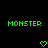 Green pixelated text and heart symbols on a black background, with two identical instances of the same design.