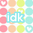 Pixelated of pastel circles with heart symbols, overlaid text in colored blocks