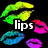 Pixelated lips in multiple colors with text overlays on a black background, transitioning to pink lips and 'of an' text on white.