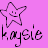 Two side-by-side animated frames of a buddy icon featuring a star outline with a smiley face and the text 'kaysie' on a pink background, showing frame-to-frame changes in the star's expression.