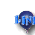 Blue 3D text 'LINK' on dark blue balloon with light reflection, displayed in multiple views showing partial and full text arrangements.