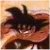 Pixelated static image of a dark figure with outstretched arms against a gradient background of brown and orange hues.