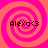 Four identical pixelated spiral patterns in pink and orange with 'Alexa<3' text overlaid on each, arranged in a