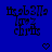 Blue background with repeated text and symbols; heart and arrow icons alternate in the middle