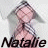 Pixelated image of a figure with long hair and a veil, showing two states of text beneath the figure.
