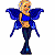 Pixelated cartoon fairy with blue wings and outfit on white background, next to green text logo reading Original Icons .com