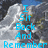 Pixelated mountain landscape with blue text reading "I Sit Back And Remember Those Brave Men And Women! Those Firefighters" over a gray lower section.