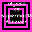 Four identical pixelated icons arranged in a , each with pink and black concentric squares surrounding text elements