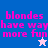 Pixelated text 'blondes have way more fun' in pink on blue and pink backgrounds with a white star icon above the text.