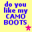 Yellow background with blue pixelated text reading "do you like my CAMO BOOTS" and a pink star symbol in the bottom-right corner.