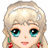 Pixelated anime-style character with blonde hair and blue eyes, surrounded by red text reading "people expect you to have cooler friends than us. ~luna lovegood~ be loony!"