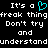 Pixelated text on black background with cyan heart symbol replacing 'heart' in repeated phrases.