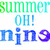 Pixelated text displays 'SUMMERSUMMER' in green, 'OH!' in blue, and 'nin9nin9' in purple on white background.