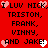 Red background with black pixelated text reading "I LUV NICK, TRISTON, FRANK, VINNY, AND JAKE!" surrounded by pink and white heart symbols.