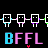 Animated contact sheet of 9 frames showing a pixel art character chain with changing text and heart symbols on black background.