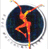A circular icon with a dark blue background shows a stylized figure in red and yellow performing a dynamic dance pose, arms extended upward.