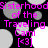 Pixelated icon with repeating text 'Sisterhood of the Traveling Cami [<3]' in bright pink over black background with gray and white circles.