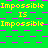 Green background with pink checkered pattern and yellow text repeating 'Impossible IS' in multiple