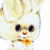 Animated bunny icon with large ears, black eyes, orange nose, and yellow flower on chest; appears in four showing partial cropping
