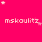 A bright pink background with repeated white text 'mskoulitz' and scattered white stars, some of which appear to fade or shift position.