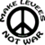 Black peace symbol centered within a circular border of pixelated text reading "LEARN THE LANGUAGE" at top and "2007 WIP" at bottom.