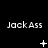 Black background with repeated 'Jack.Ass' text and changing symbols below each text block.
