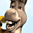 A 4-frame contact sheet of a Shrek 3 animated buddy icon showing Donkey's face and 'THE THIRD' text across frames with horizontal striped background.