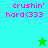 Pixelated text 'crushin' hard(333' in pink on cyan and green backgrounds with a small star icon.