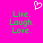 A bright pink background features a white pixelated heart above green text reading "Live. Laugh. Love." in two identical vertical