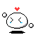 Pixel art contact sheet of an animated crying character with heart symbol, showing frame-by-frame changes in tears and bubble positions across 8 sampled frames.
