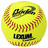 Three identical yellow softball icons with red stitching, black signature text "Bridgette" and "Lexus" below.