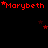 Red pixelated text 'Marybeth' with red stars on black background, showing animation changes across frames.