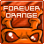 identical orange cartoon heads with large eyes and 'FOREVER ORANGE' text above each, displayed in a static arrangement