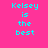 Cyan text 'Kelsey is the best' on bright pink background with yellow bars shifting across in animation
