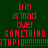 Red pixelated text on dark green background reads 'Erin is mad over something stupid' with repeated exclamation marks, displayed across multiple