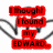 Red text blocks on white background with gray curved lines, displaying phrases about finding Edward and an idiot with glitter.
