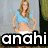 A static image of a woman in a blue crop top and white shorts with text "anahi" below her, transitioning to another view showing the same person in a floral dress.