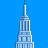 Pixel art animation of a cartoon character climbing the Empire State Building with text labels and color-coded letter