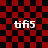 Red and black checkered background with four white 'tfs' text instances, each in a different position across the