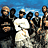 A 2x2 contact sheet of a pixelated animated icon featuring the group Nappy Roots with text elements on blue backgrounds and one gray panel.