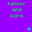 Purple background with green text 'tanner and kara' repeated across three , featuring small cyan and blue pixelated symbols scattered throughout the composition
