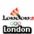 Animated sequence of London 2012 Olympic branding elements with text and ring variations.