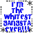 Blue pixelated text reads "I'm The whitest gangsta ever!!!" in four identical with black asterisk and dashed border elements