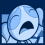 Pixelated blue cartoon character with pigtails in six showing mouth and eye expressions changing between open, closed, and neutral states