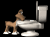 Animated contact sheet showing a cartoon dog urinating into a toilet across multiple frames with subtle pose and expression changes.