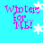 Pixelated cyan background with pink text 'Winters for ME!' and white snowflakes in four repeated positions, some snowflakes animated to appear or disappear.